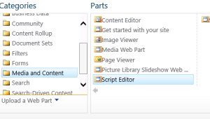 Script Editor webpart